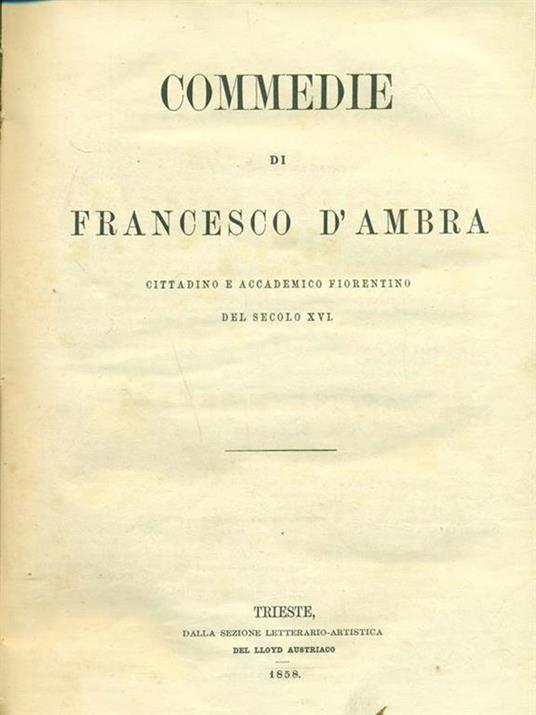 Commedie di Francesco D'Ambra - copertina