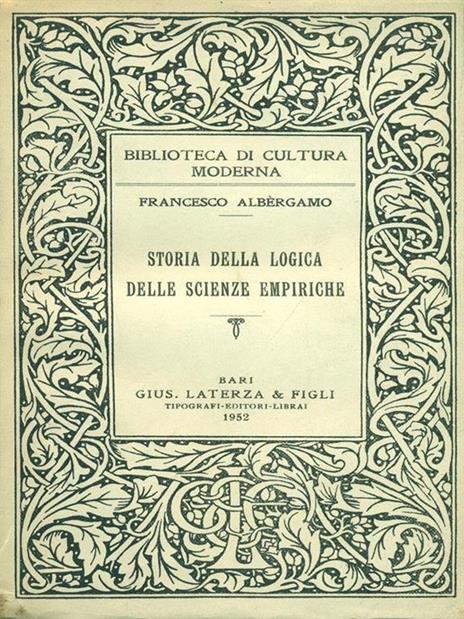 Storia della logica delle scienze empiriche - Francesco Albergamo - copertina