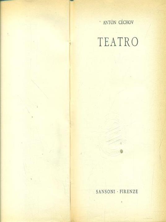 teatro - Anton Cechov - copertina