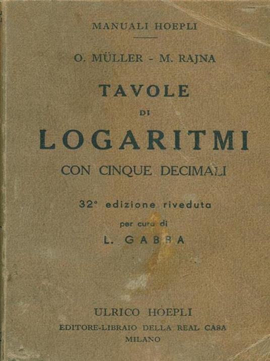 Tavole di logaritmi - Muller - 4