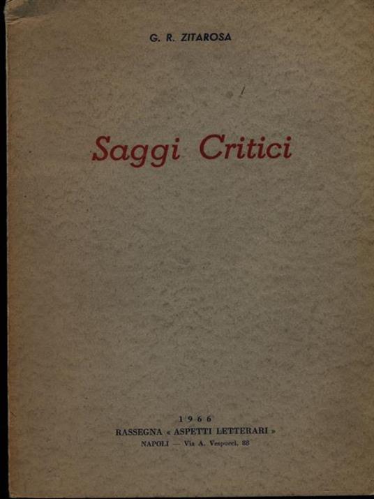 Saggi critici - G.R. Zitarosa - 3