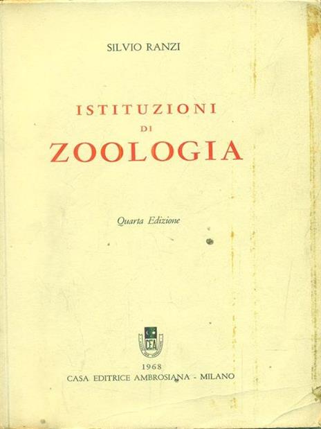 Istituzioni di zoologia - Silvio Ranzi - copertina