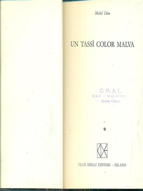 Un tassi color malva, - Michel Déon - copertina