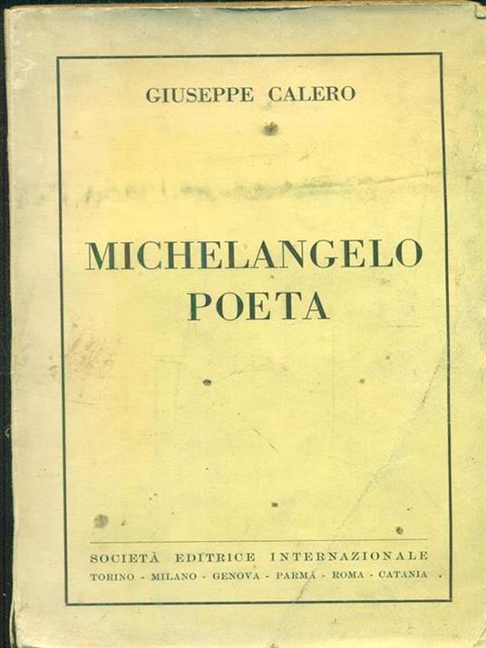 michelangelo poeta - Giuseppe Calero - copertina