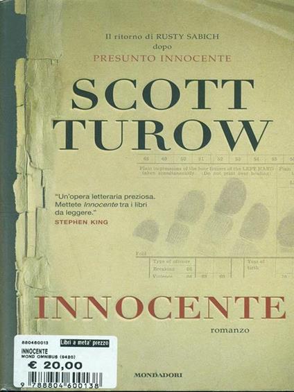 Innocente - Scott Turow - copertina