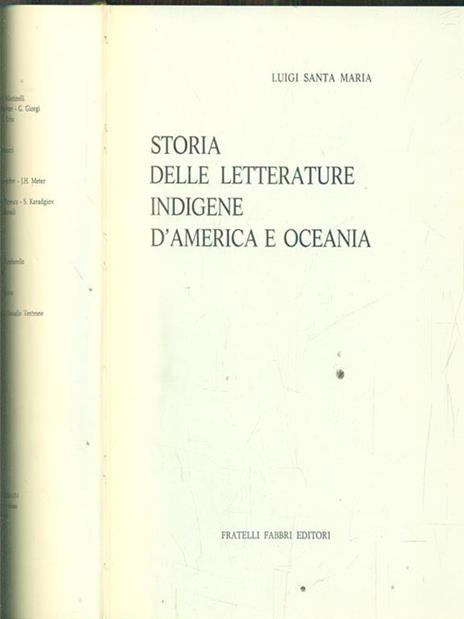 Storia delle letterature indigene d'america e oceania - Luigi Santa Maria - 2