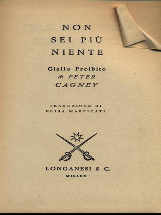 Non sei più niente - P. Cagney - copertina