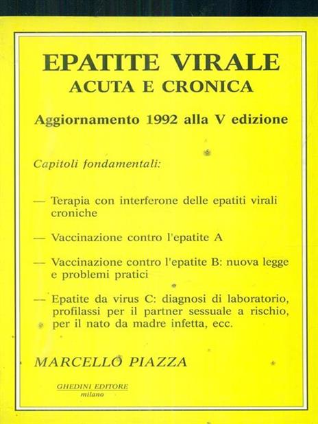 Epatite virale acuta e cronica aggiornamento alla V edizione - Marco Piazza - copertina