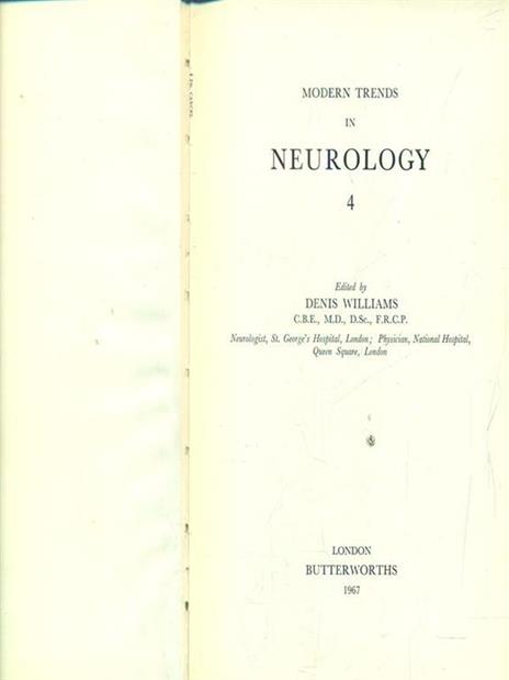 Modern trends in neurology 4 - Dorian Williams - copertina