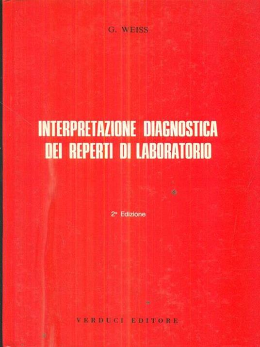 interpretazione diagnostica dei reparti di laboratorio - Gerolamo Weiss - copertina