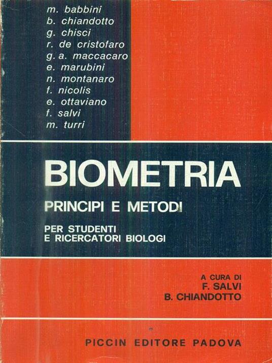 biometria principi e metodi - Salvi - copertina