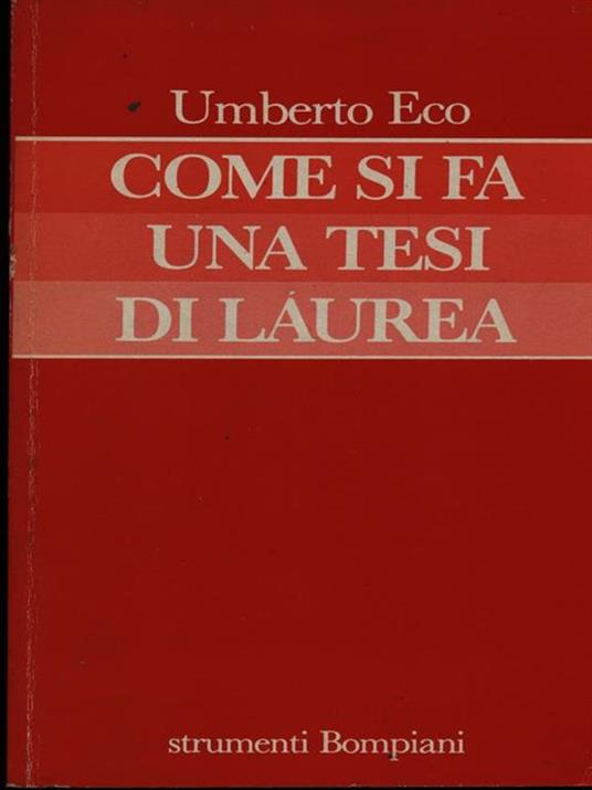 Come si fa una tesi di laurea - Umberto Eco - copertina