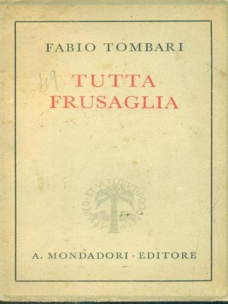 Tutta frusaglia - Fabio Tombari - copertina