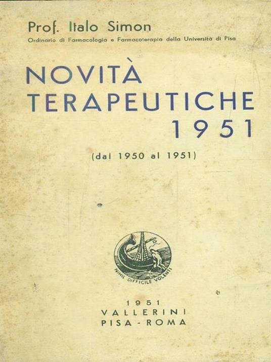 Novità terapeutiche 1951 - Ives R. Simon - copertina