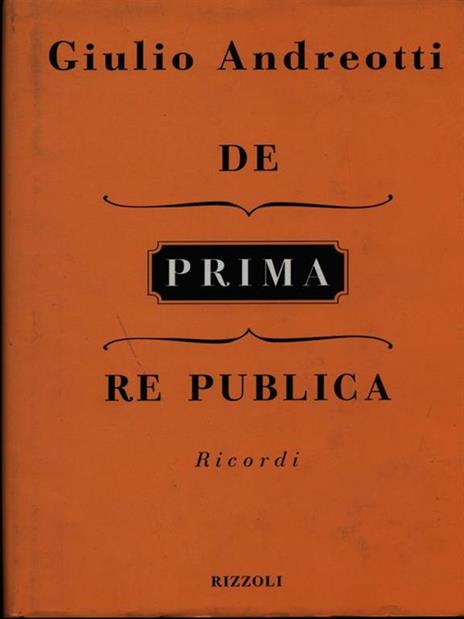 De prima Repubblica - Giulio Andreotti - copertina