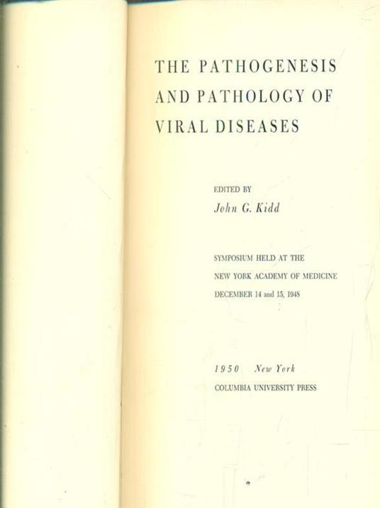 The pathogenesis and pathology of viral diseases - copertina