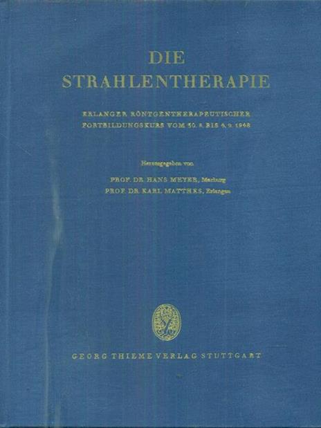 Die Strahlentherapie - copertina