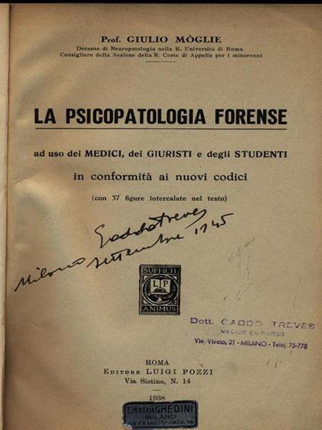 La psicopatologia forense - Giulio Moglie - copertina