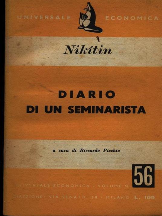 Diario di un seminarista - I. Nikitin - copertina