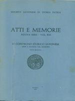 Atti e memorie Nuova serie vol XIII. III Convegno storico savonese parte seconda