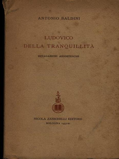 Ludovico della tranquillità - Antonio Baldini - copertina