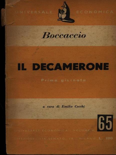 Il Decamerone Prima giornata - Giovanni Boccaccio - copertina