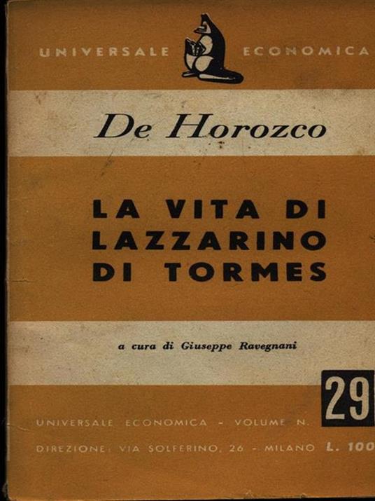 La virta di Lazzarino di Tormes - Sebastian de Horozco - copertina