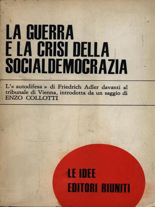 La guerra e la crisi della socialdemocrazia - Max Adler - copertina