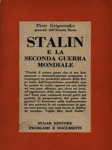 Stalin e la Seconda Guerra Mondiale - Piotr Grigorenko - copertina