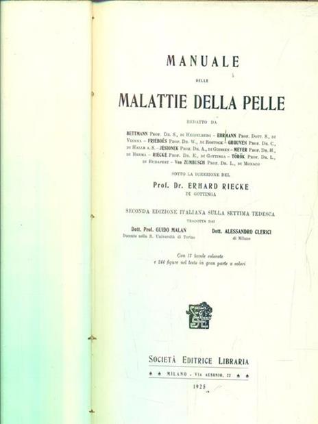 Manuale delle malattie della pelle - Ehrard Riecke - 4