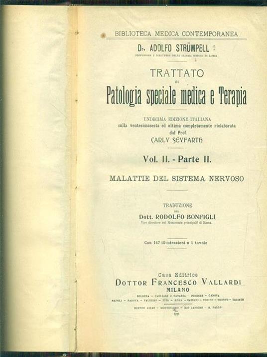 trattato di patologia speciale medica e terapia vol II parte II - Adolfo Strumpell - copertina