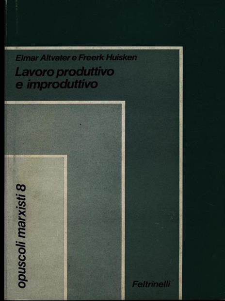 Lavoro produttivo e improduttivo - copertina