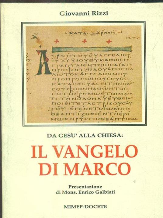 Il Vangelo di Marco - G. Rizzi - copertina