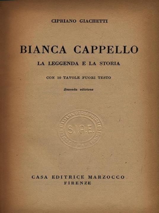 Bianca Cappello - Cipriano Giachetti - copertina