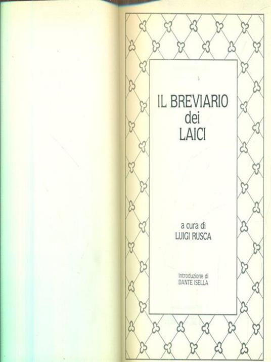 Il breviario dei laici - Luigi Rusca - copertina