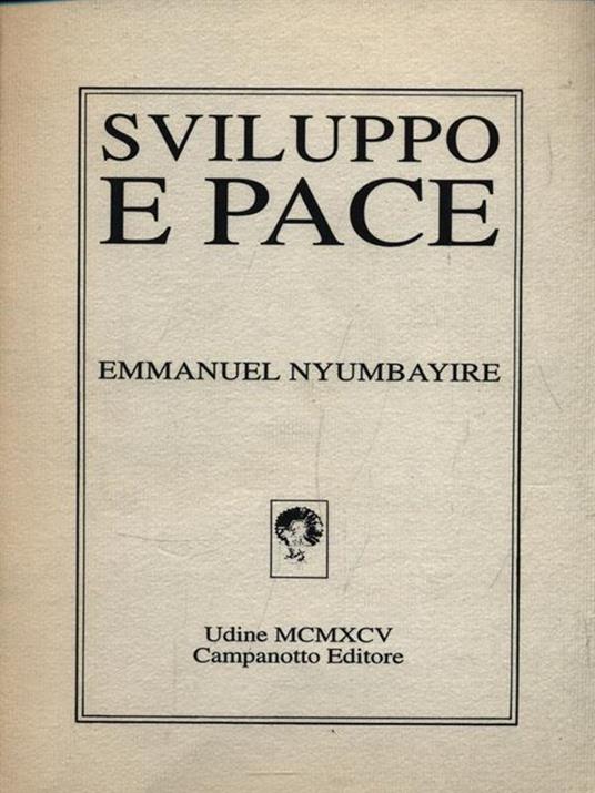Sviluppo e Pace - Emmanuel Nyumbayire - 2