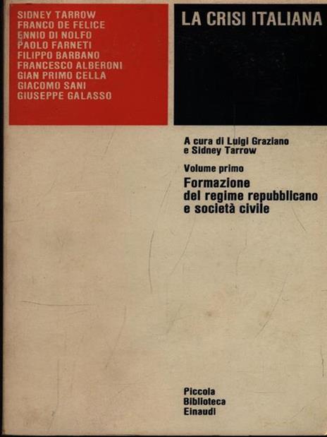 La crisi italiana - Luigi Graziano - copertina