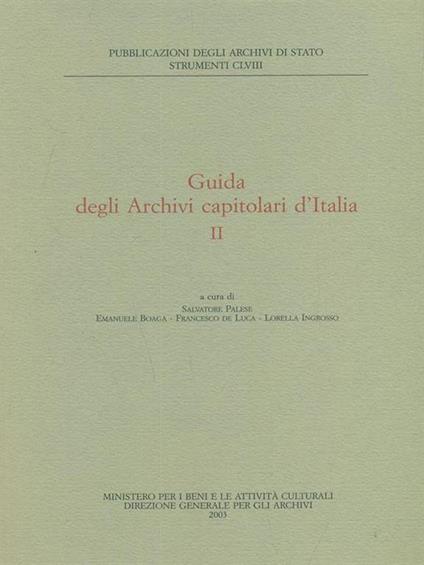 Guida degli archivi capitolari d'Italia II - copertina