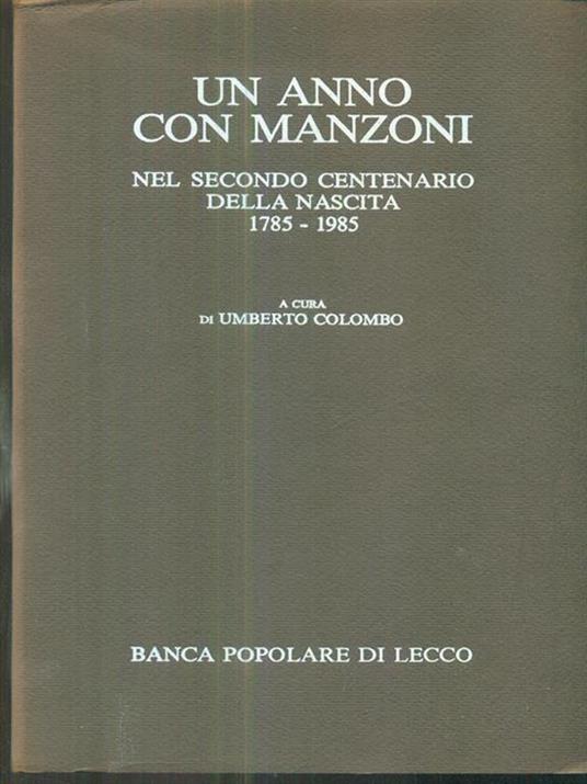 Un anno con Manzoni - Umberto Colombo - copertina