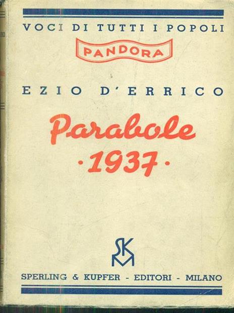 Parabole 1937 - Ezio D'Errico - copertina