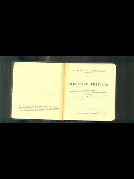 Messale festivo - A. Mistrorigo - copertina