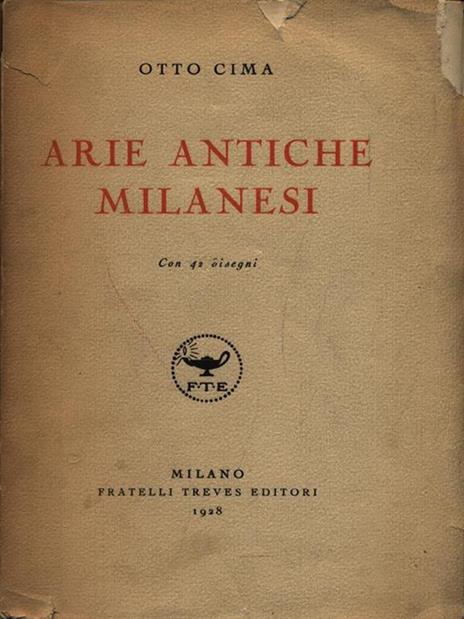 Arie Antiche Milanesi - Otto Cima - copertina
