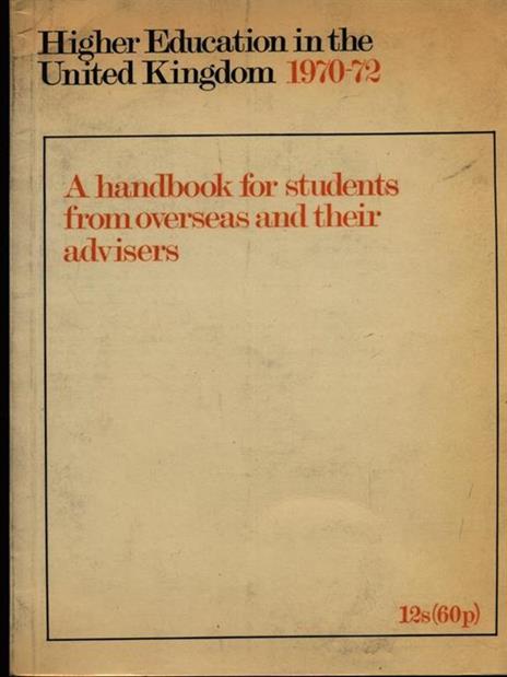 Higher education in the United Kingdom 1970-72 - copertina