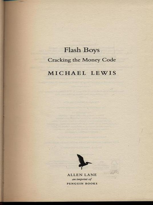 Flash Boys - Michael Lewis - copertina
