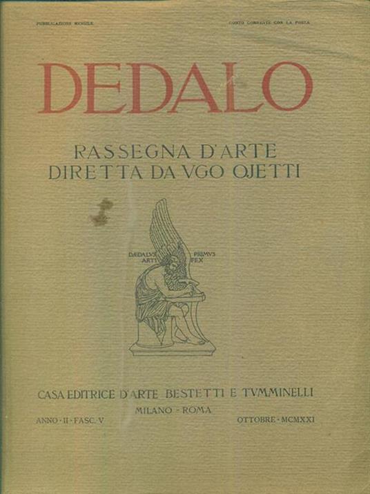 Dedalo anno II fasc V - Ottobre MCMXXI - copertina