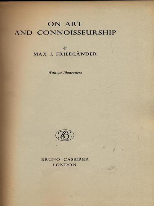 On art and conoisseurship - copertina