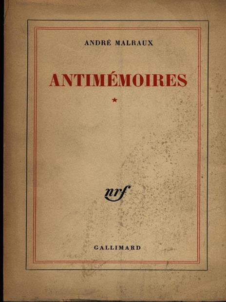 Antimemories - André Malraux - copertina