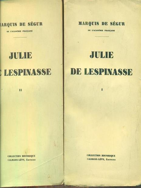 Julie de Lespinasse 2vv - Marquis De Segur - copertina
