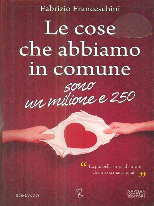 Le cose che abbiamo in comune sono un milione e 250 - Fabrizio Franceschini - copertina