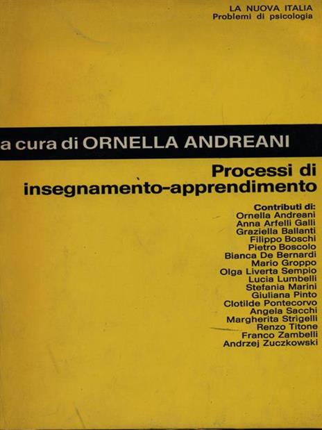 Processi di insegnamento apprendimento - Ornella Andreani - copertina